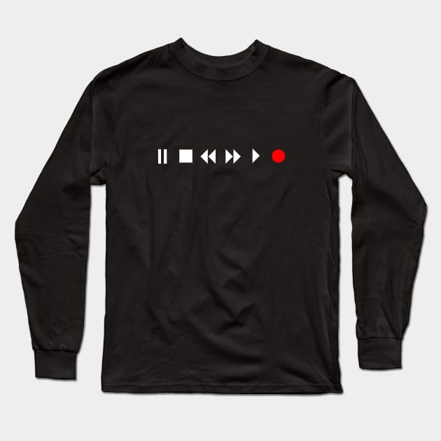 Music Player Buttons Long Sleeve T-Shirt by softbluehum